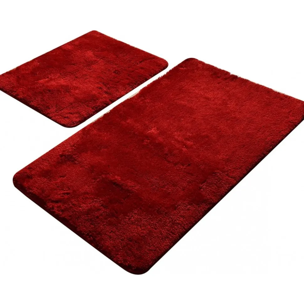 2 st Badrumsmattor Unoco - Röd