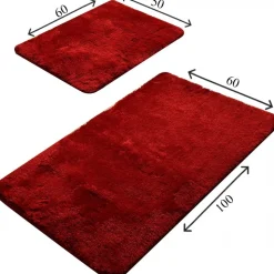 2 st Badrumsmattor Unoco - Röd