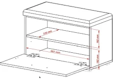 Abdel skoskåp med sits - Vit