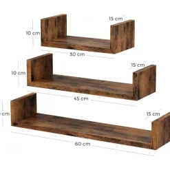 Abner vägghylla - Brun