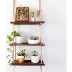 Abstrakt vägghylla 41 - Valnöt