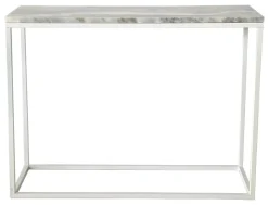 Accent konsolbord 100 x 35 cm - Vit marmor/Vit