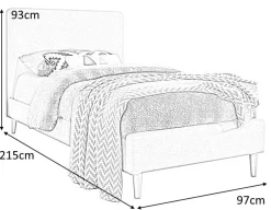 Acoma sängram 90x200 cm - Rosa sammet