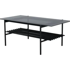 Adel soffbord 120 cm - Svart/glas