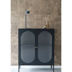 Adelaide vitrinskåp 90x110 cm - Svart