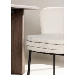 Agnes matstol - Vit boucle