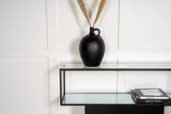 Agnäs konsolbord 130 x 35 cm - Svart/glas