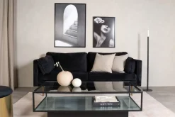 Agnäs soffbord 130 x 60 cm - Svart/glas