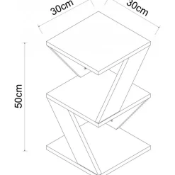 Albeni sidobord 30 x 30 cm - Antracit