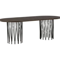 Alborga oval matbord 220 x 100 cm - Svart/mocca