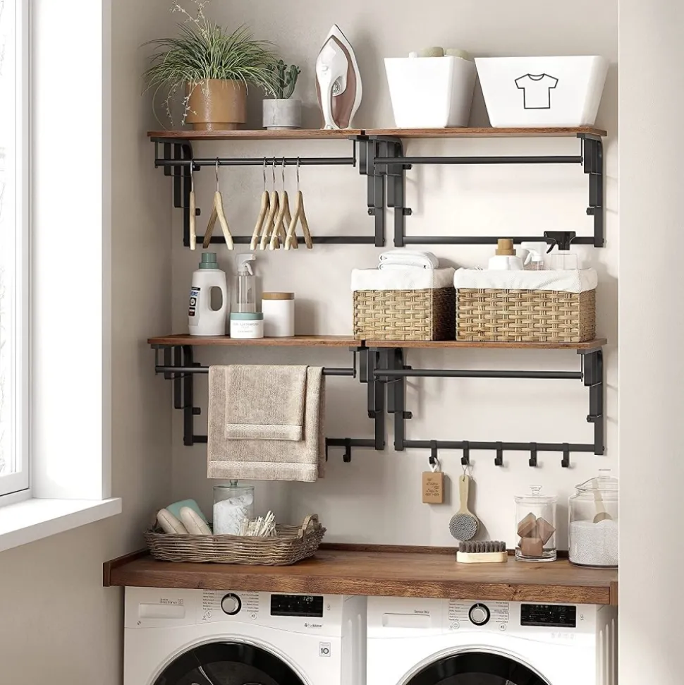 Aleksander hatthylla 66 cm - Brun/svart