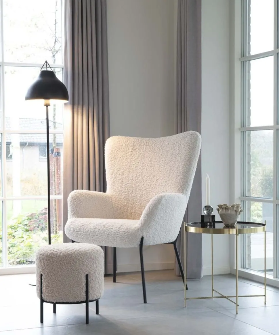 Alford Sittpuff - Lammskinn(Konstskinn)/svart + Textilrengöring för möbler