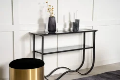 Algustorp konsolbord 117 x 33,5 cm - Svart/glas