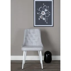 Alice Deluxe matstol - Ljusgrå/vit