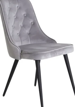 Alice Deluxe matstol - Svart/ljusgrå sammet