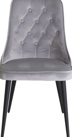 Alice Deluxe matstol - Svart/ljusgrå sammet
