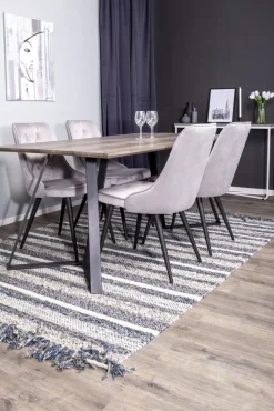 Alice Deluxe matstol - Svart/ljusgrå sammet