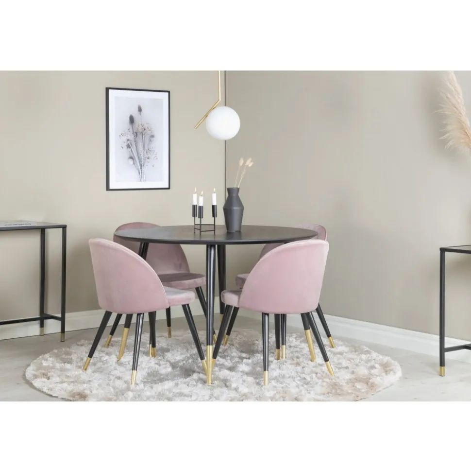 Alice matstol - Rosa/svart/mässing
