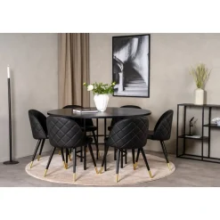 Alice matstol - Svart PU-läder