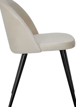 Alice matstol - Svart/beige sammet + Möbeltassar