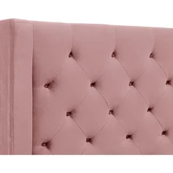 Almedal sänggavel med knappar (Rosa sammet) - Valfri bredd