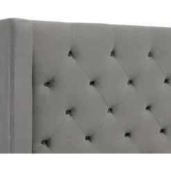 Almedal sänggavel med knappar (Grå Sammet) - Valfri bredd