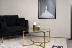 Alsjöholm soffbord Ø75 cm - Glas/mässing