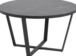 Amble soffbord Ø77 cm - Svart/svart marmor