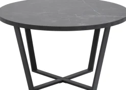 Amble soffbord Ø77 cm - Svart/svart marmor