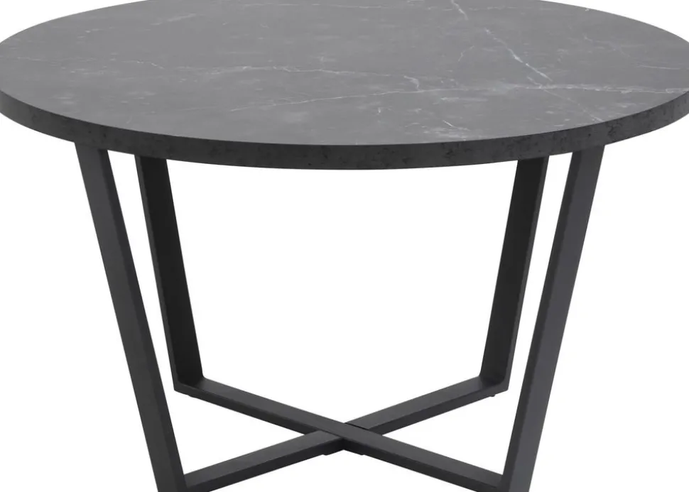 Amble soffbord Ø77 cm - Svart/svart marmor