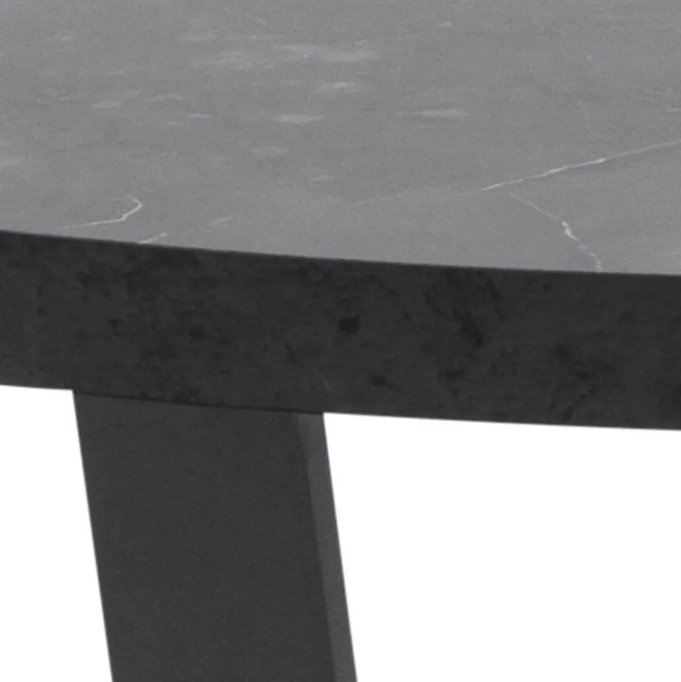 Amble soffbord Ø77 cm - Svart/svart marmor