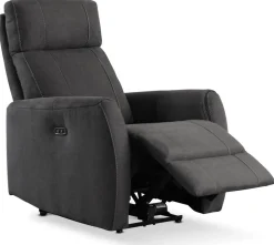 Anna elektrisk ställbar fåtölj i grå microfibertyg + Fläckborttagare för möbler