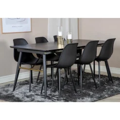 Ansmark matbord 180-220 cm - Svart