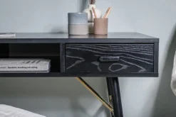 Ansmark skrivbord 110x60 cm - Svart/mässing