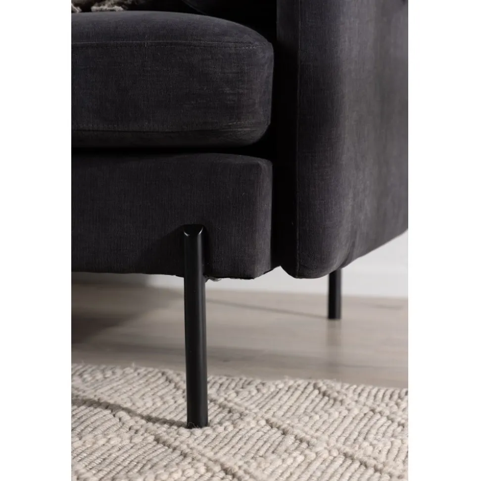 Antibes 2-sits soffa - Svart/Mörkgrå