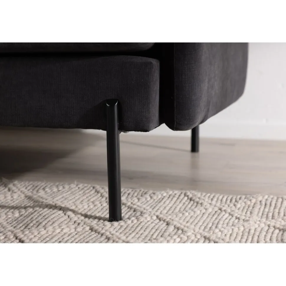 Antibes 2-sits soffa - Svart/Mörkgrå