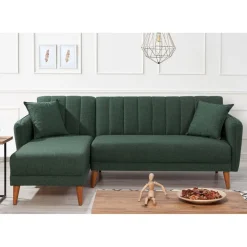 Aqua divanbäddsoffa vänster - Mörkgrön