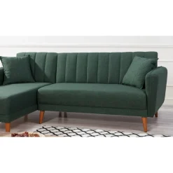 Aqua divanbäddsoffa vänster - Mörkgrön