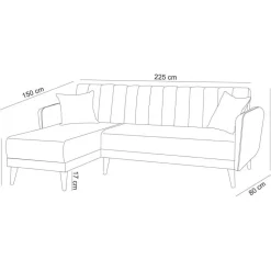 Aqua divanbäddsoffa vänster - Mörkgrön