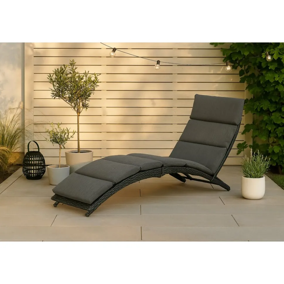 Archie solsäng - Svart + Textilskydd för utemöbler