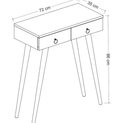Arden avlastningsbord 72/100 x 35 cm - Vit