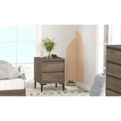 Aristo sängbord - Brun/antracit