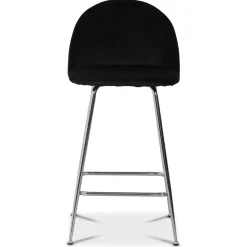 Art Velvet barstol - Svart sammet / Krom + Fläckborttagare för möbler