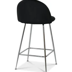 Art Velvet barstol - Svart sammet / Krom + Fläckborttagare för möbler