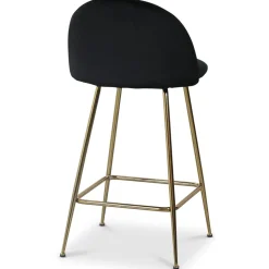 Art Velvet barstol - Svart sammet / Mässing