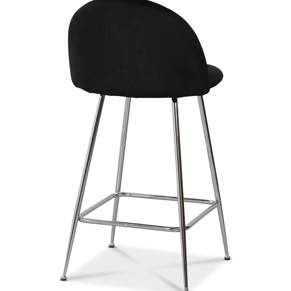 Art Velvet barstol - Svart sammet / Krom