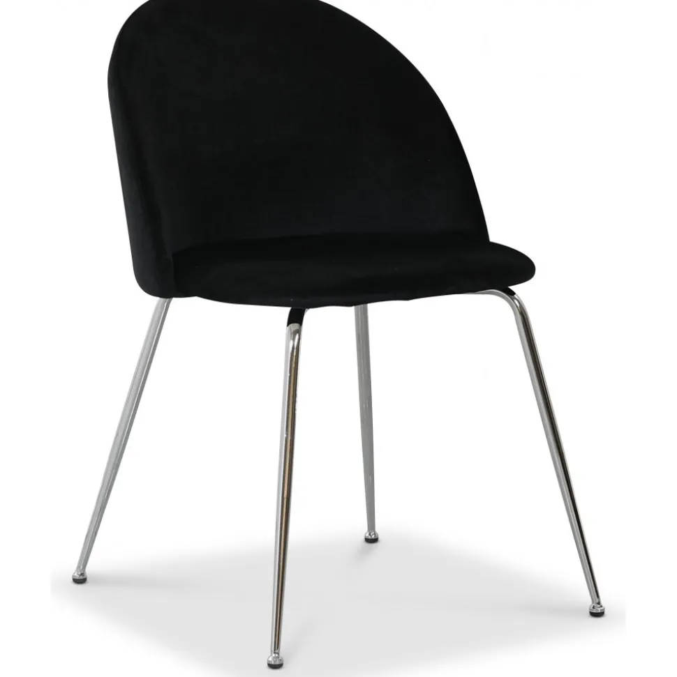 Art velvet stol - Svart / Krom