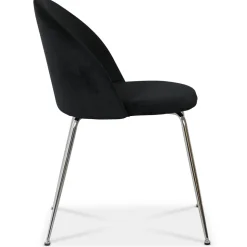 Art velvet stol - Svart / Krom