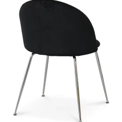Art velvet stol - Svart / Krom