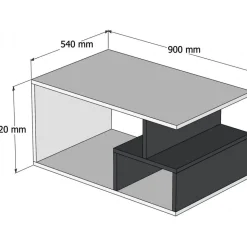 Arte soffbord 90 x 42 cm - Mörk valnöt/svart marmor